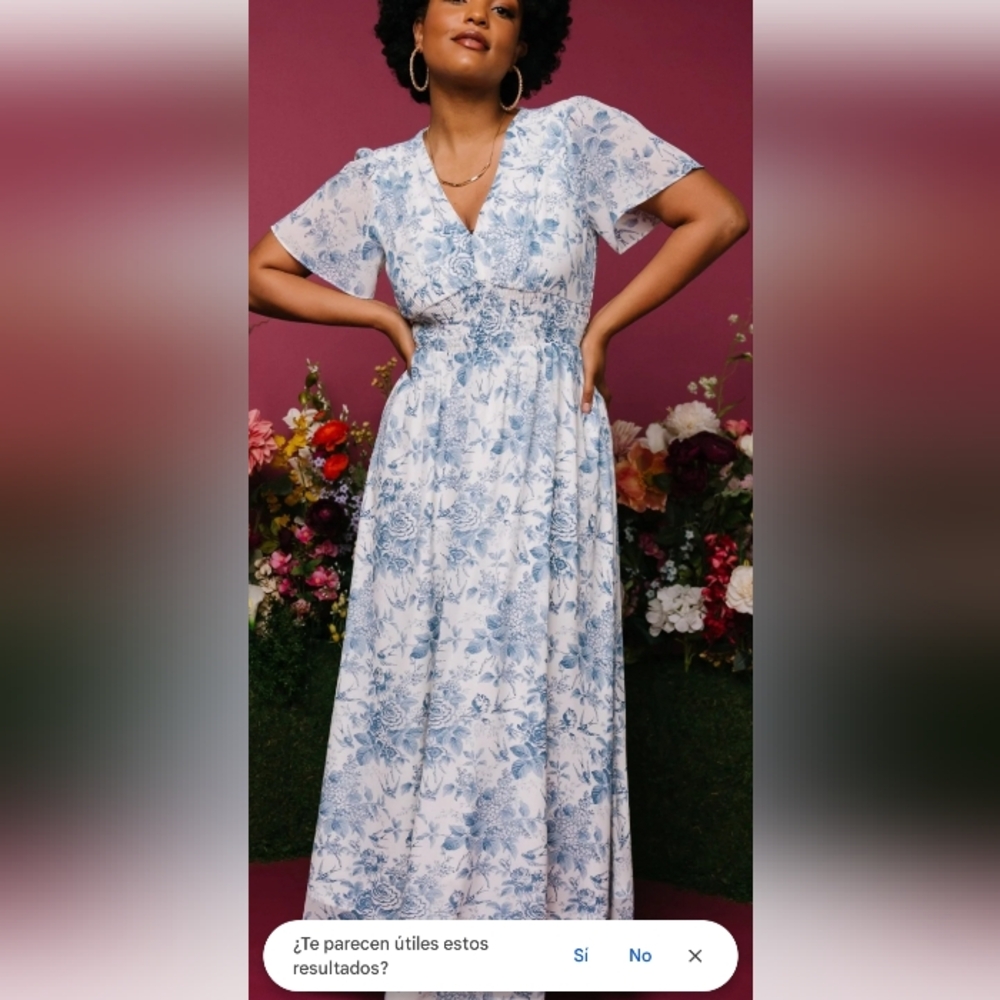Chic Blue Floral Maxi Dress